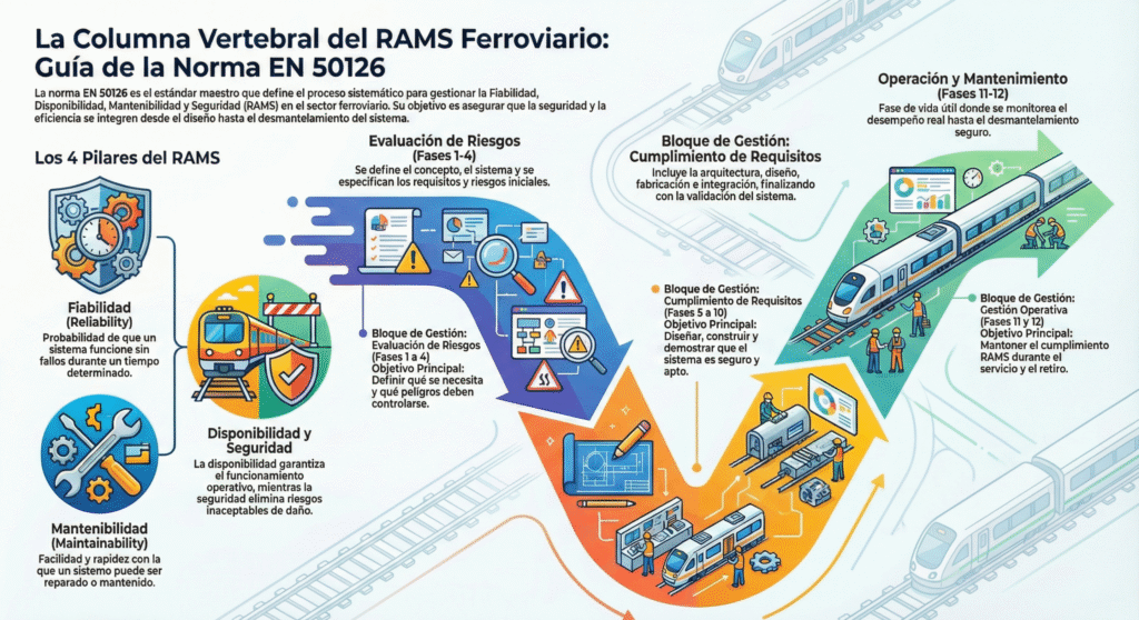 La Norma EN 50126: La Columna Vertebral de la Ingeniería RAMS en Proyectos Ferroviarios rams norma en 50126